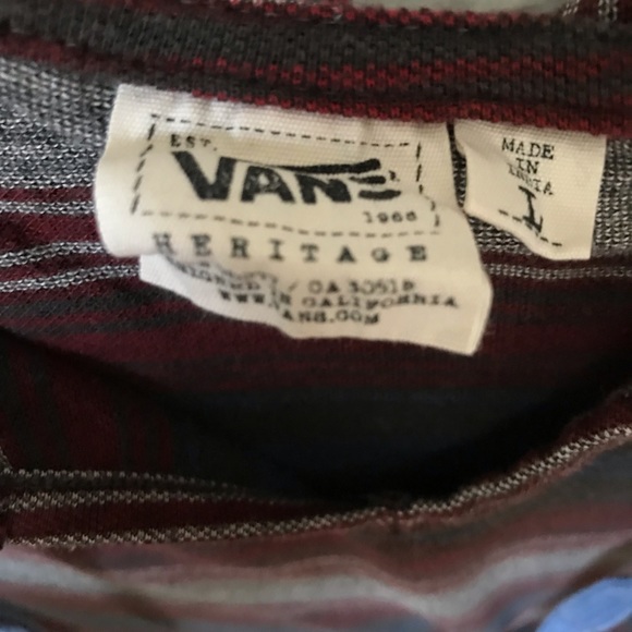 Vans Maroon and Blue Striped Lightweight Hoodie - Picture 4 of 5